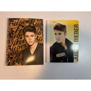 Vntg Young Justin Bieber Composition Spiral Notebook 2011 Lot Of 2 No Writing!